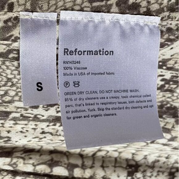 Reformation Jaz Tan Midi Dress Python Wrap Snake Size S - Picture 13 of 13